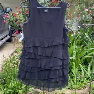 Black ruffle top